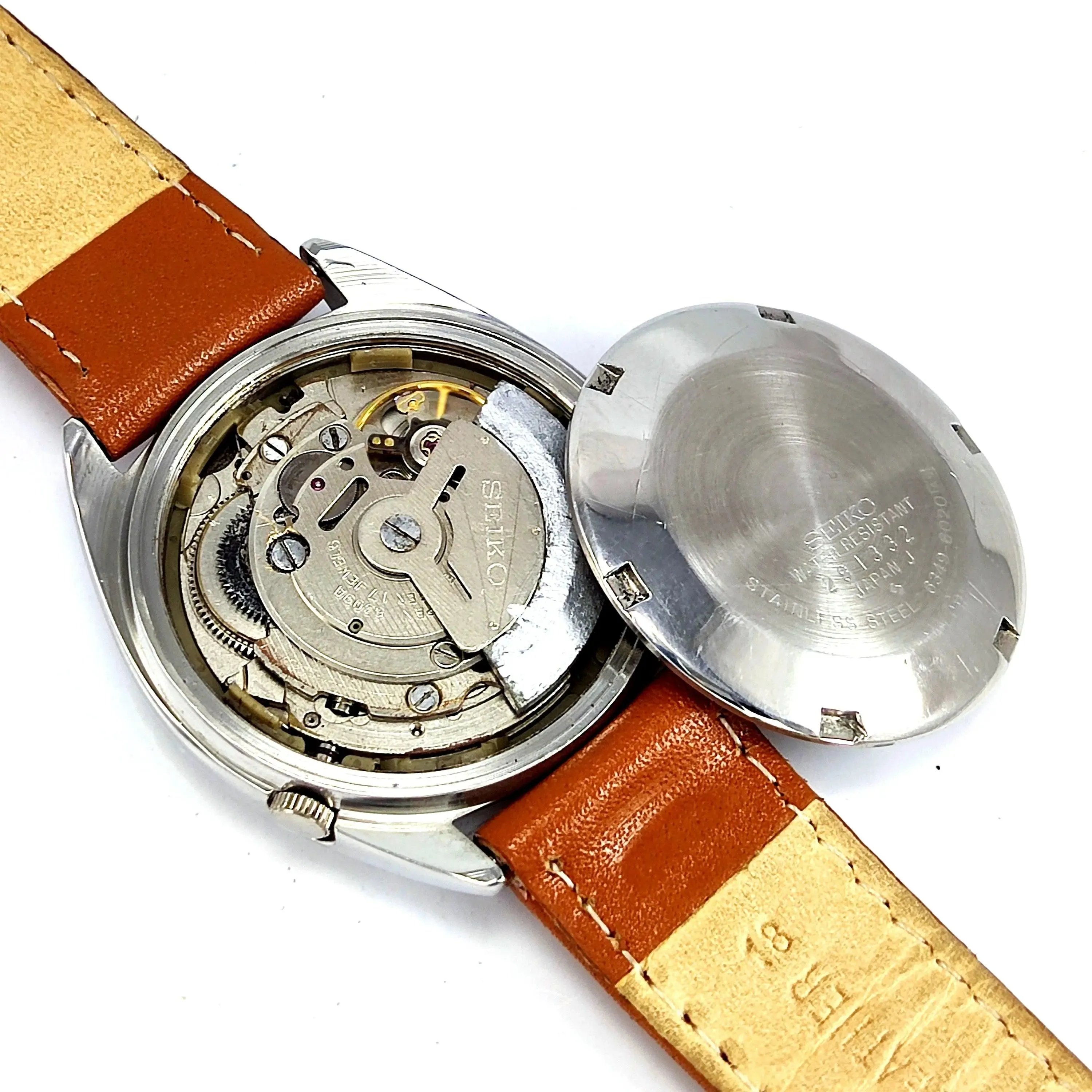 Seiko 5 Mechanical Automatic-6309A Golden Dial 17 Jewels Day Date Men's Wrist Watch