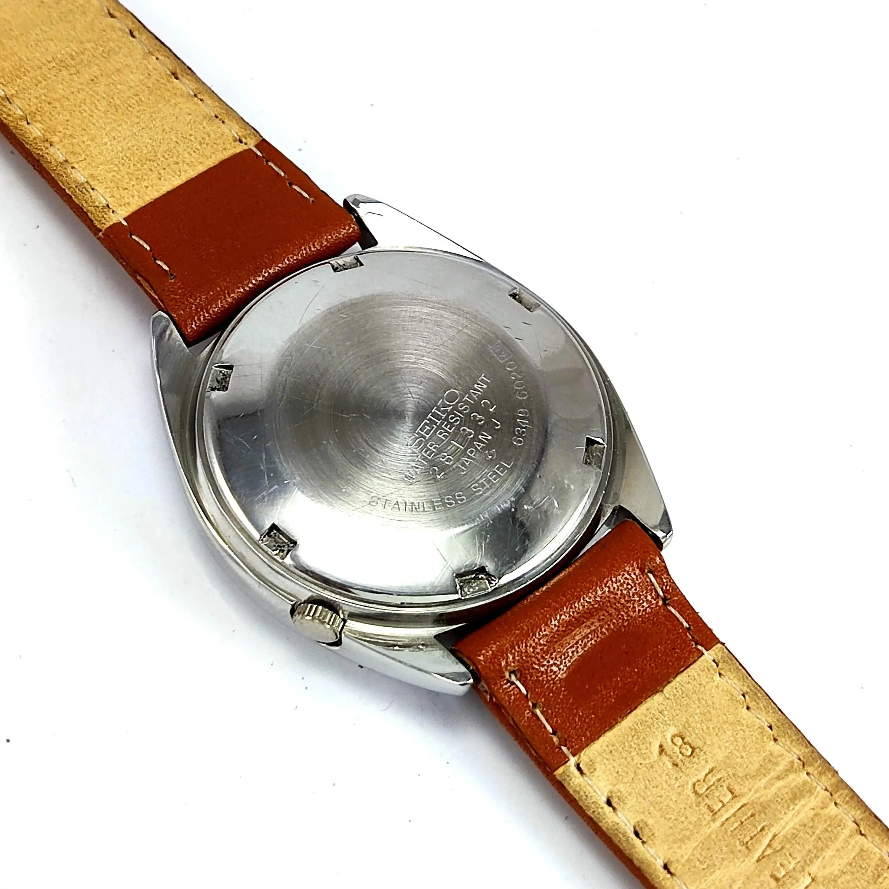 Seiko 5 Mechanical Automatic-6309A Golden Dial 17 Jewels Day Date Men's Wrist Watch