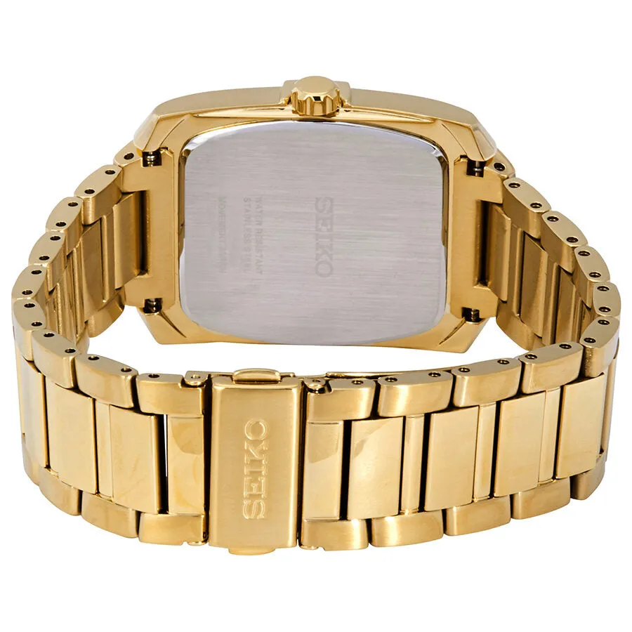 Seiko Diamonds Black Dial Gold-tone Men's Watch SNE462