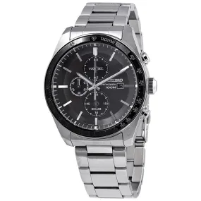 Seiko Solar Chronograph Quartz Grey Dial Men's Watch SSC715