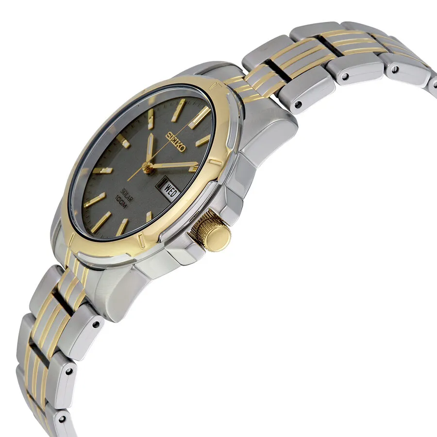 Seiko Solar Gray Dial Two-tone Men's Watch SNE098