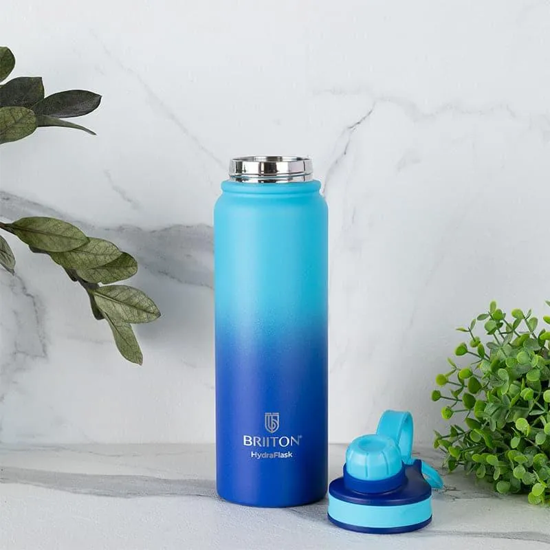 Serene Sip Hot & Cold Thermos Water Bottle (Light Blue & Dark Blue) - 800 ML