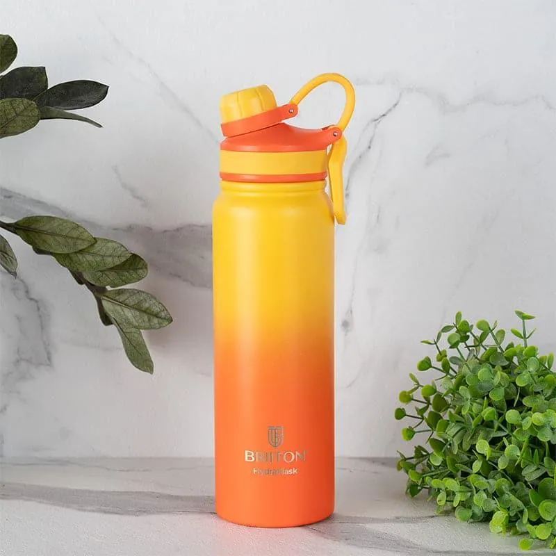 Serene Sip Hot & Cold Thermos Water Bottle (Yellow & Orange) - 800 ML