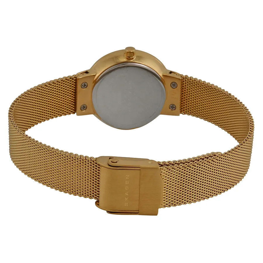 Skagen Champagne Dial Swarovski Crystal Gold-Tone Ladies Watch 456SGSG