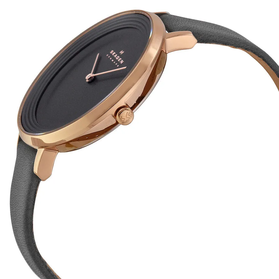 Skagen Ditte Grey Dial Grey Leather Ladies Watch SKW2216