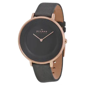 Skagen Ditte Grey Dial Grey Leather Ladies Watch SKW2216
