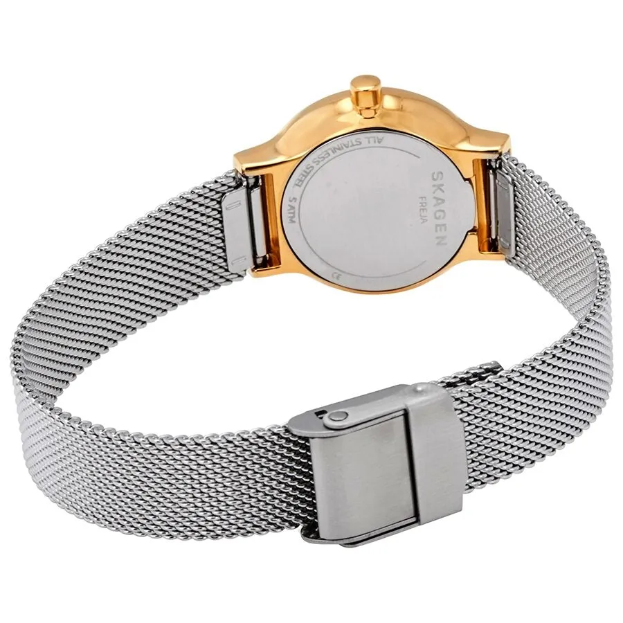 Skagen Freja White Dial Stainless Steel Mesh Ladies Watch SKW2666