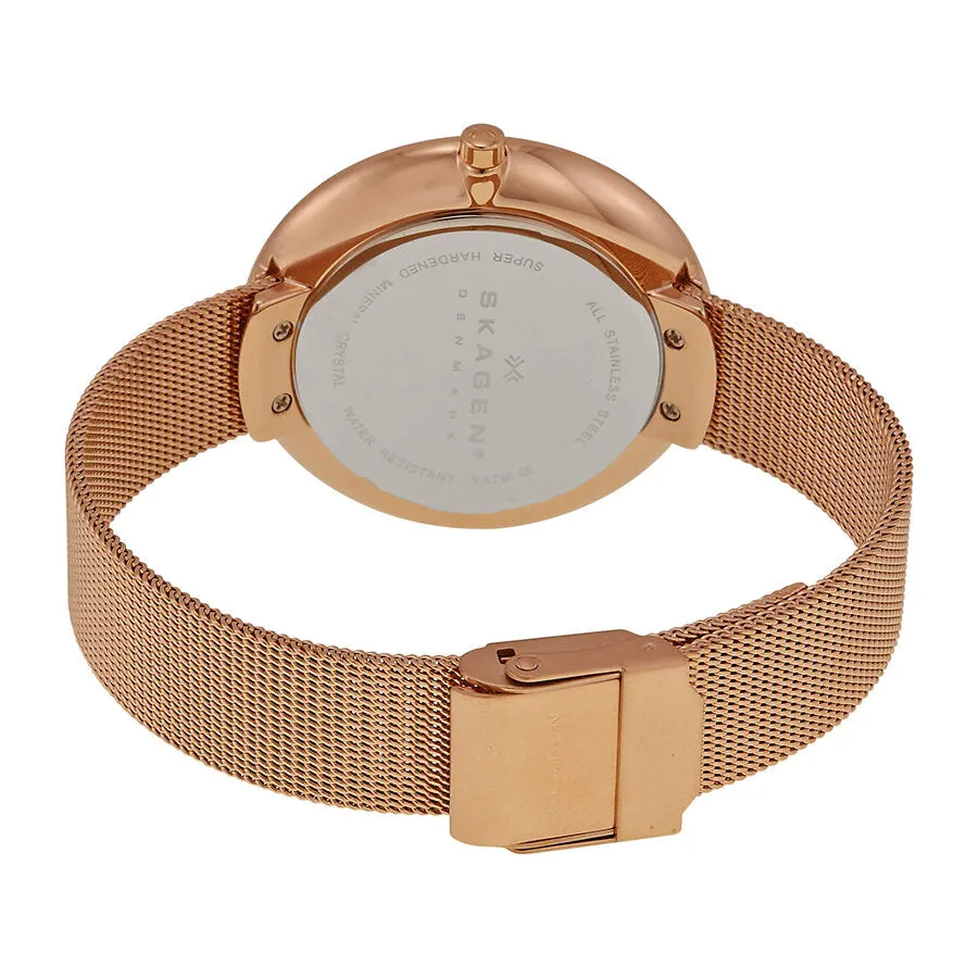 Skagen Gitte Silver Dial Rose Gold-tone Ladies Watch SKW2142