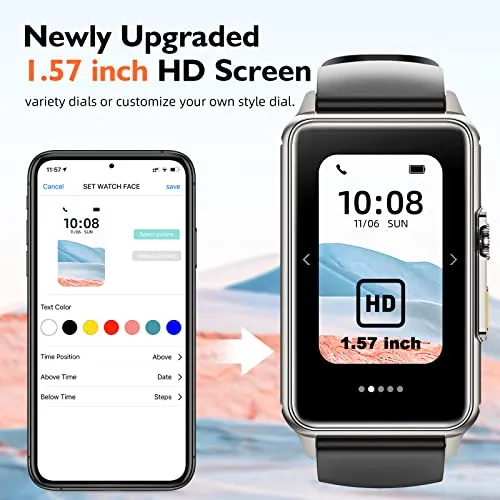 Smart Watch for Men Women Answer/Make Call,1.57" Activity Fitness Tracker IP67 Waterproof, Smart Watches for Android iPhone, Fitness Watch with Blood Oxygen Heart Rate Sleep Monitor Pedometer