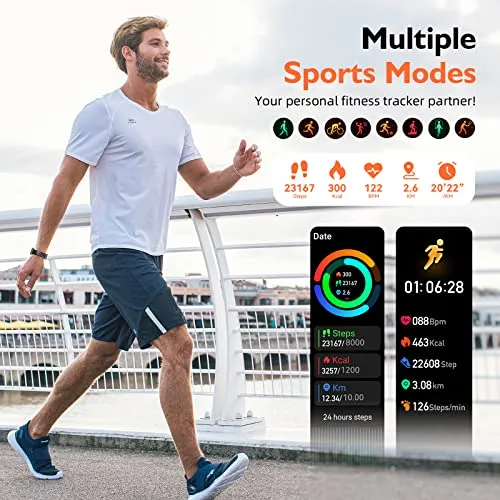Smart Watch for Men Women Answer/Make Call,1.57" Activity Fitness Tracker IP67 Waterproof, Smart Watches for Android iPhone, Fitness Watch with Blood Oxygen Heart Rate Sleep Monitor Pedometer