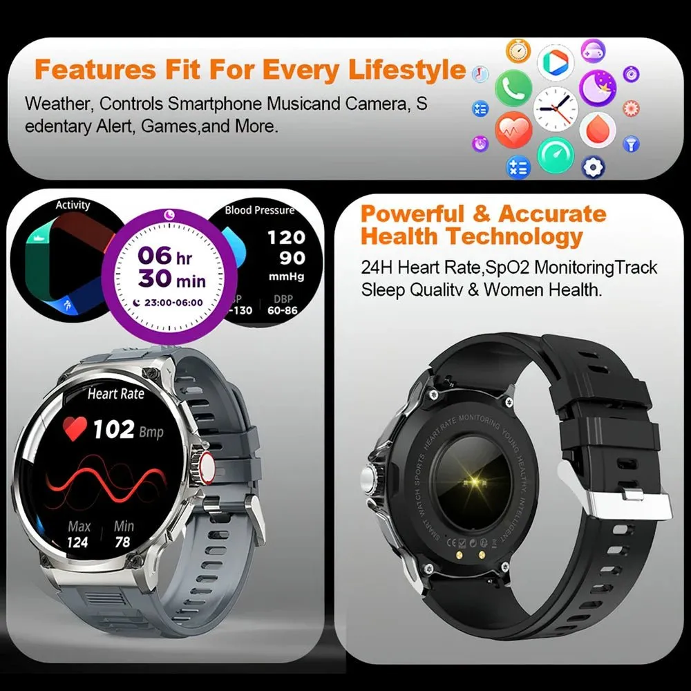 Smart Watch Men 710 mAh Large Battery 400  Dials Fitness Tracker GPS