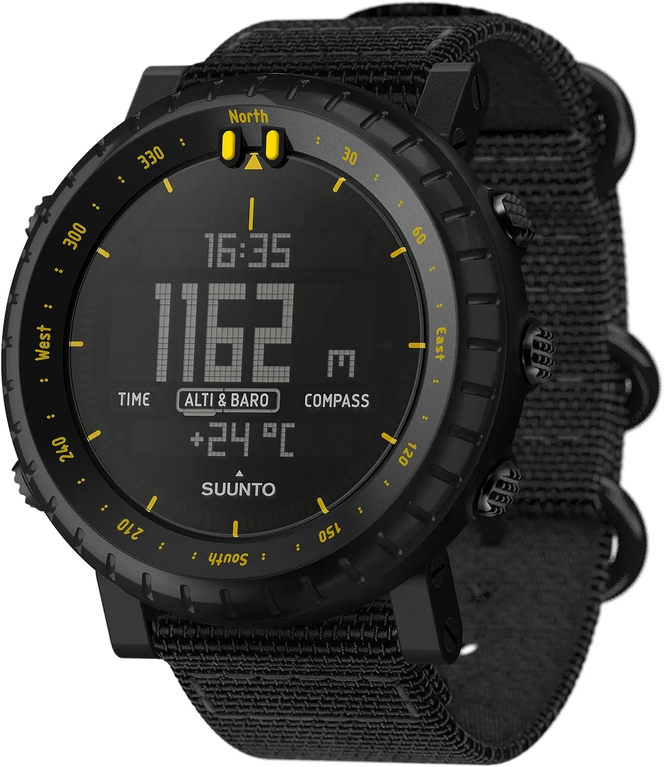 Suunto Core Outdoor Watch with Altimeter, Barometer & Compass, Black/Yellow TX (SS050276000)