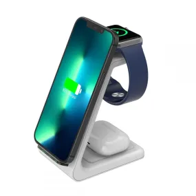 Tech-Protect A8 3-in-1 Trådløs Oplader Til Apple m. Lys 18W - Hvid