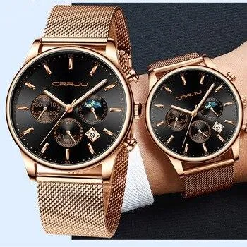 Top Luxury Men Multifunction Watches Waterproof Business Casual Quartz