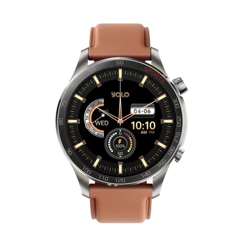 YOLO Ultron - Genuine Leather Strap Super AMOLED Smartwatch